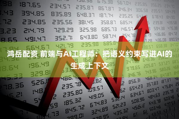 鸿岳配资 前端与AI工程师：把语义约束写进AI的生成上下文